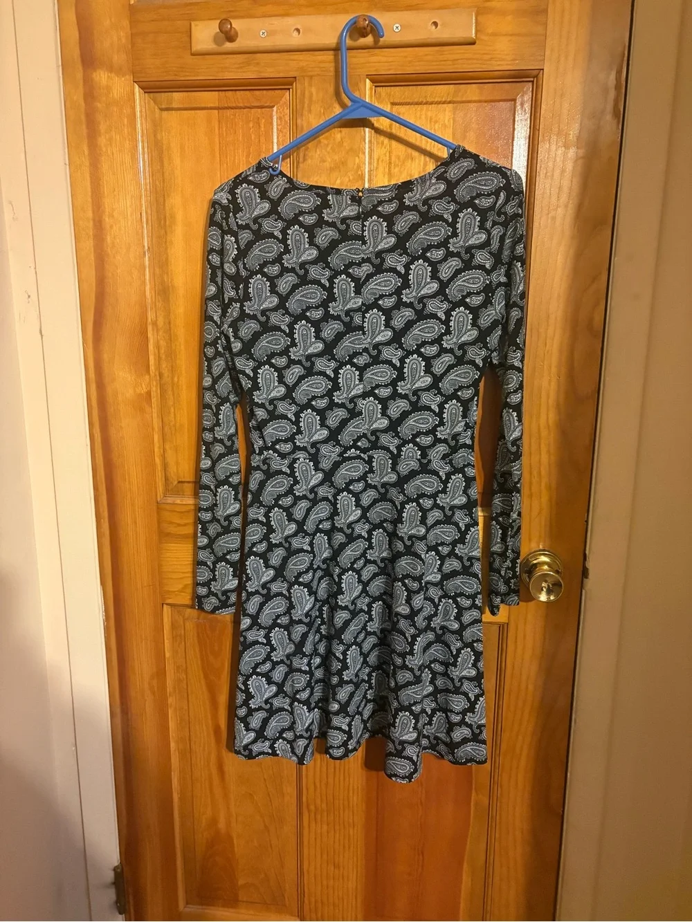 Michael Kors Black Paisley fit and flair Long-Sleeve A-Line Dress